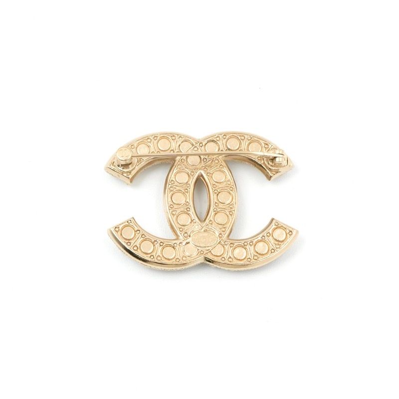 Chanel Brooch Corsage Gold CC Logo Rhinestone — view 3