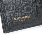 Saint Laurent Wallet Bifold Mini Black Gold Zip Stitch YSL Logo Quilted — view 6