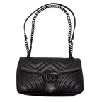 Gucci GG Marmont Small Shoulder Bag 2-Way Calfskin So Black Monochrome Included