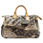 Louis Vuitton Monogram Denim Patchwork Black Speed 30 Boston