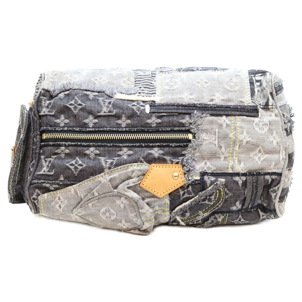 Louis Vuitton Monogram Denim Patchwork Black Speed 30 Boston — view 5