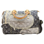 Louis Vuitton Monogram Denim Patchwork Black Speed 30 Boston — view 3
