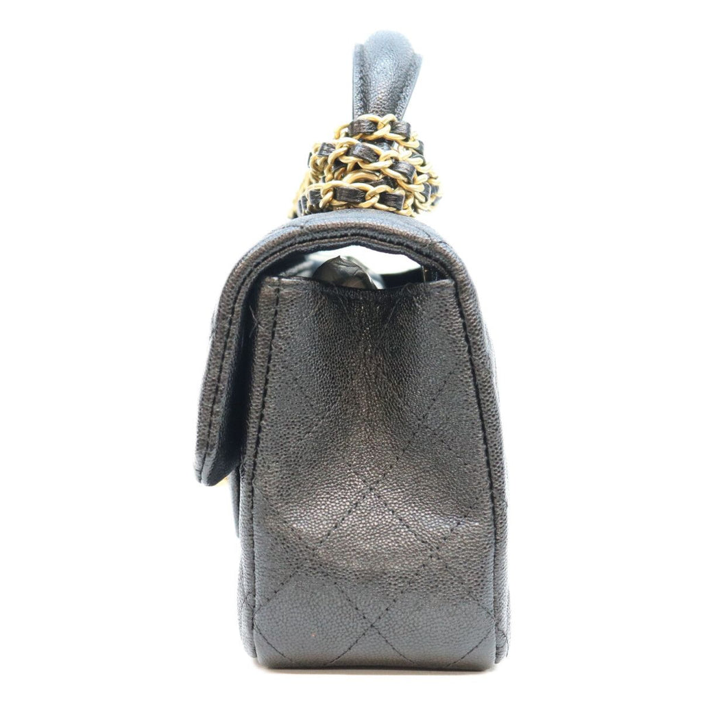 Chanel Black Caviar Gold Top Handle Mini Quilted 20 — view 2