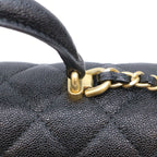 Chanel Black Caviar Gold Top Handle Mini Quilted 20 — view 7