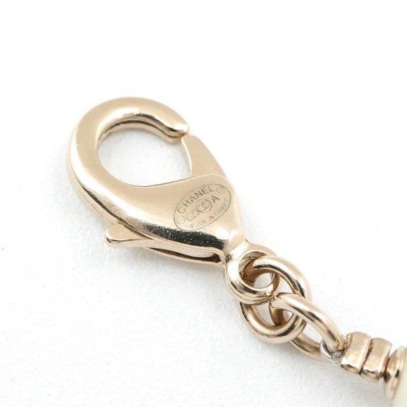 Chanel Pendant Choker Gold White CC Logo Rhinestone — view 7