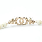 Chanel Pendant Choker Gold White CC Logo Rhinestone — view 4