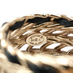 Chanel Ring Gold CC Logo Rhinestone Leather — view 6