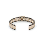 Chanel Bracelet Bangle Calf Gold CC Logo Rhinestone Leather — view 4