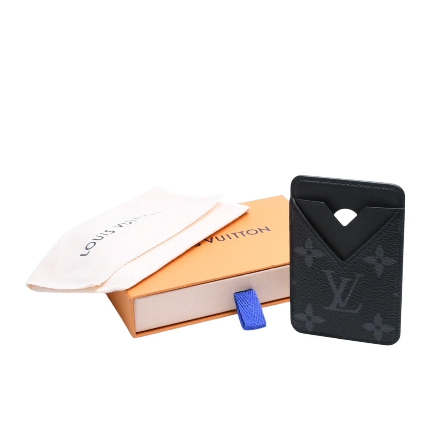 Louis Vuitton Card Case Magnet Monogram Eclipse Black Gray