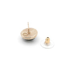 Chanel Earrings Gold Black CC Logo Circle Rhinestone — view 5