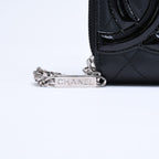 Chanel Cambon Line Round Zip Wallet Calfskin Black Silver — view 4