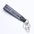Louis Vuitton Dragonne Capital LV Key Holder Monogram Eclipse Canvas Gray