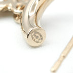Chanel Earrings Gold CC Logo Hoop Rhinestone — view 5