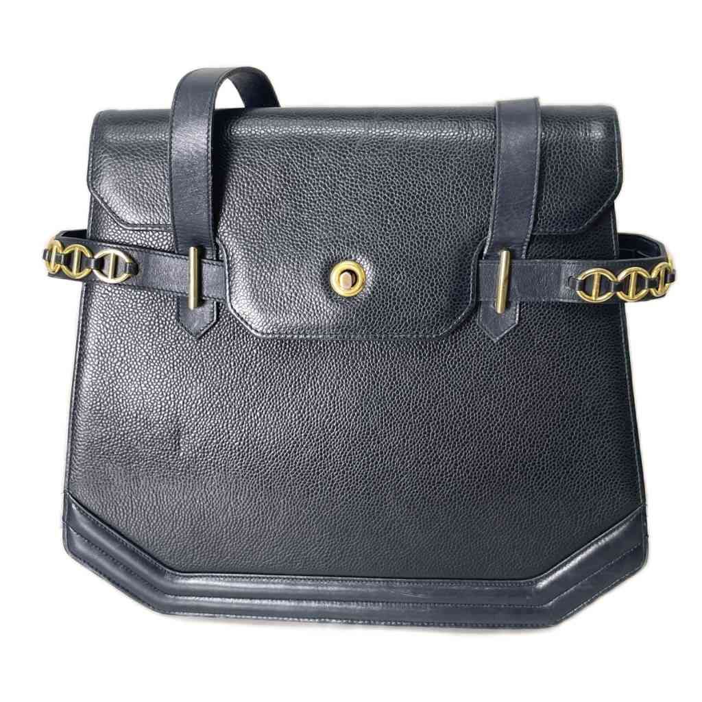 Dior Vintage Shoulder Bag Leather Navy