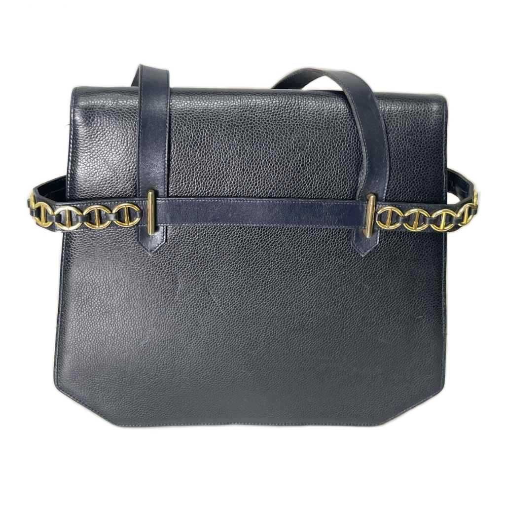 Dior Vintage Shoulder Bag Leather Navy — view 2