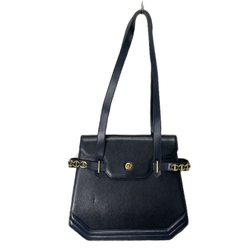 Dior Vintage Shoulder Bag Leather Navy — view 5