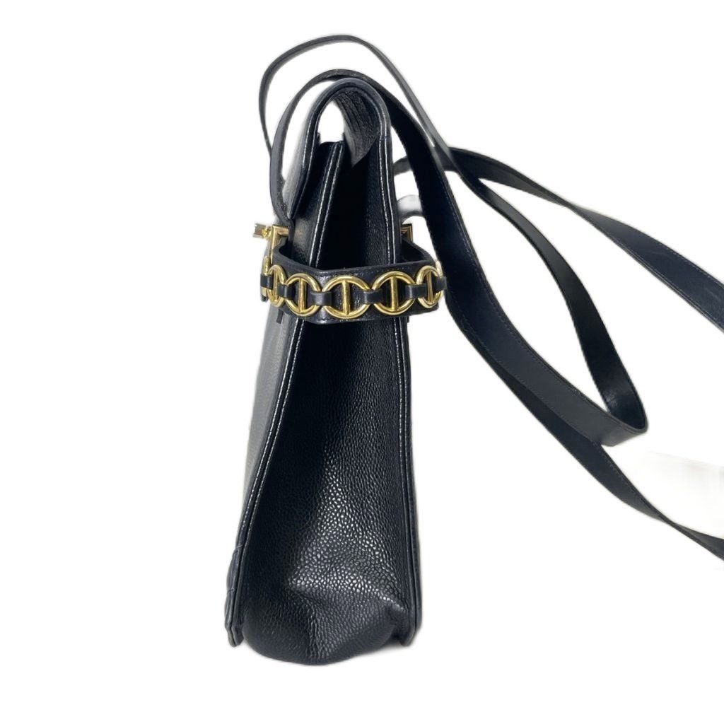 Dior Vintage Shoulder Bag Leather Navy — view 3