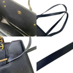 Dior Vintage Shoulder Bag Leather Navy — view 8