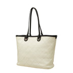 Chanel on the Road CC Logo Wild Stitch Tote Shoulder Bag White Caviar Leather — view 2