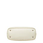 Chanel on the Road CC Logo Wild Stitch Tote Shoulder Bag White Caviar Leather — view 3