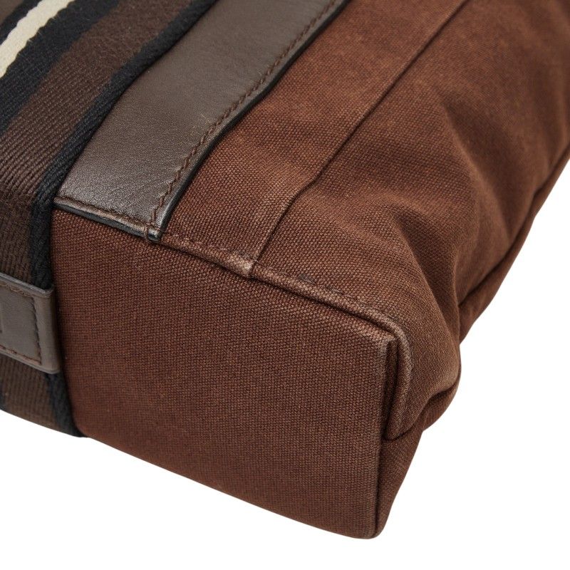 Hermes Troca Vertical Tote Brown Canvas — view 4