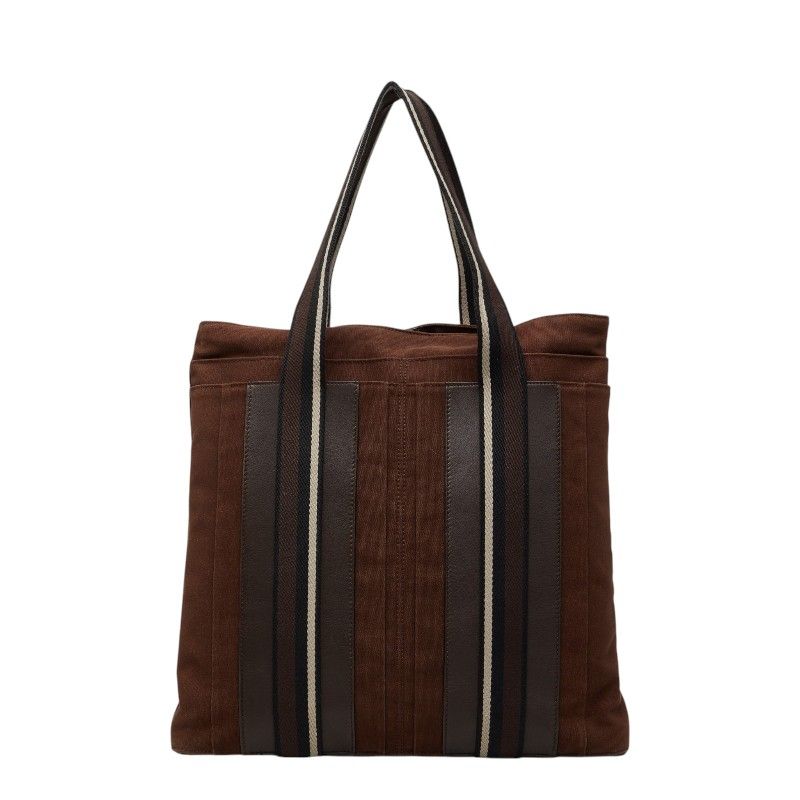 Hermes Troca Vertical Tote Brown Canvas