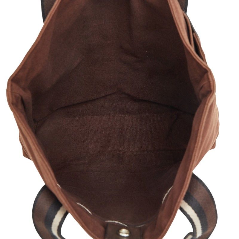 Hermes Troca Vertical Tote Brown Canvas — view 8