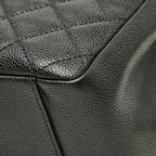 Chanel CC Logo Grand Shopping Tote GST Chain Shoulder Bag Black Caviar Leather — view 4
