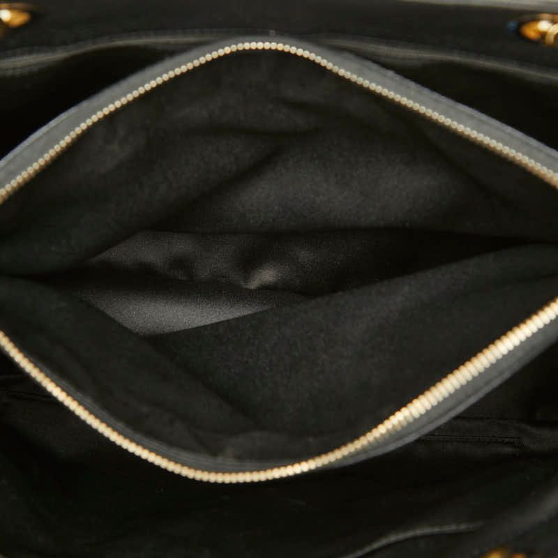 Chanel CC Logo Grand Shopping Tote GST Chain Shoulder Bag Black Caviar Leather — view 8