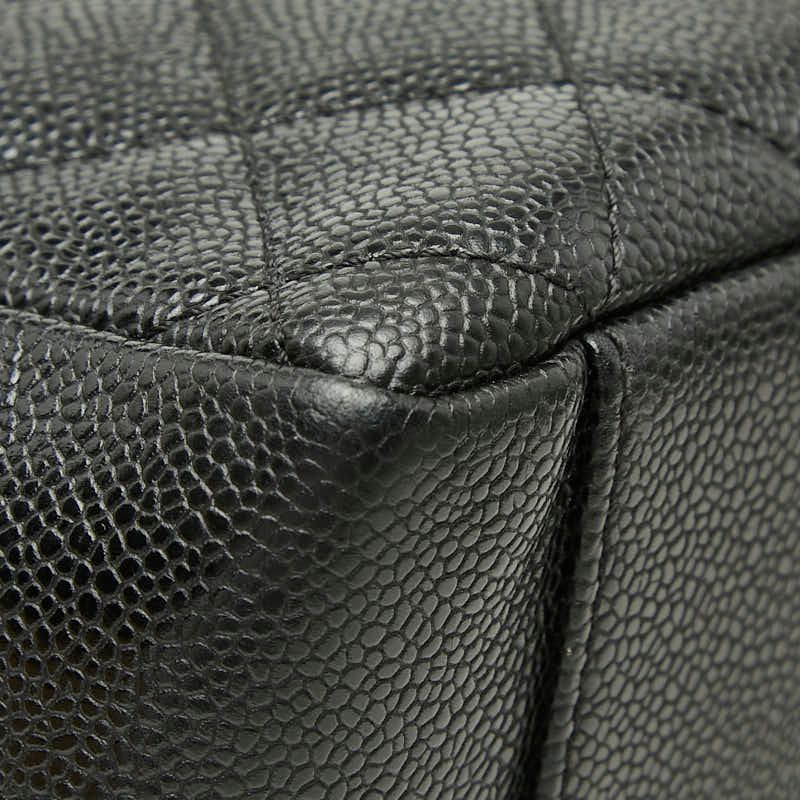 Chanel CC Logo Grand Shopping Tote GST Chain Shoulder Bag Black Caviar Leather — view 5