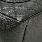 Chanel CC Logo Grand Shopping Tote GST Chain Shoulder Bag Black Caviar Leather — view 7