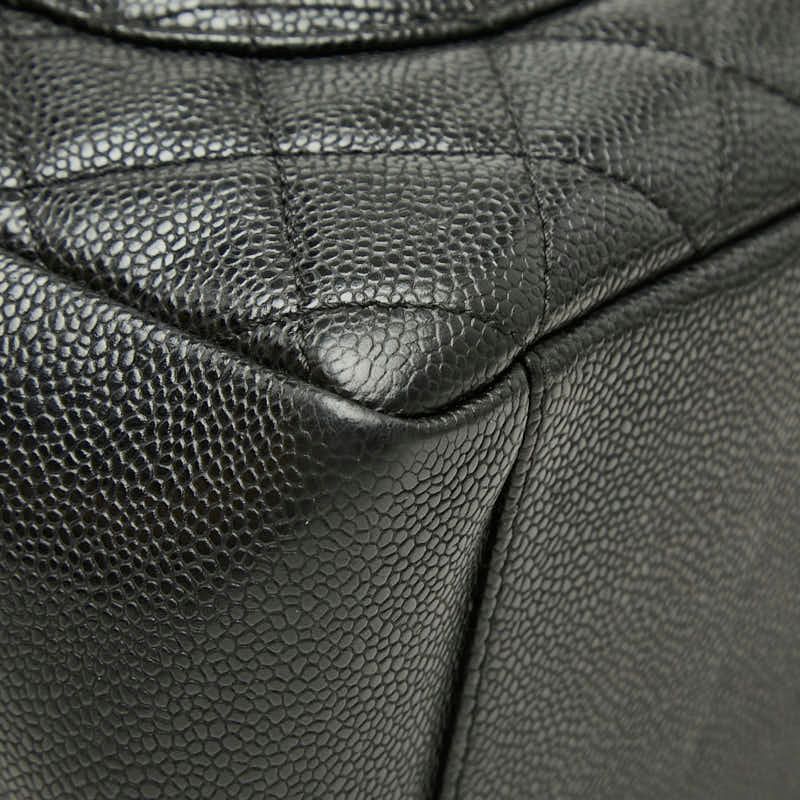 Chanel CC Logo Grand Shopping Tote GST Chain Shoulder Bag Black Caviar Leather — view 7