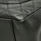 Chanel CC Logo Grand Shopping Tote GST Chain Shoulder Bag Black Caviar Leather — view 6