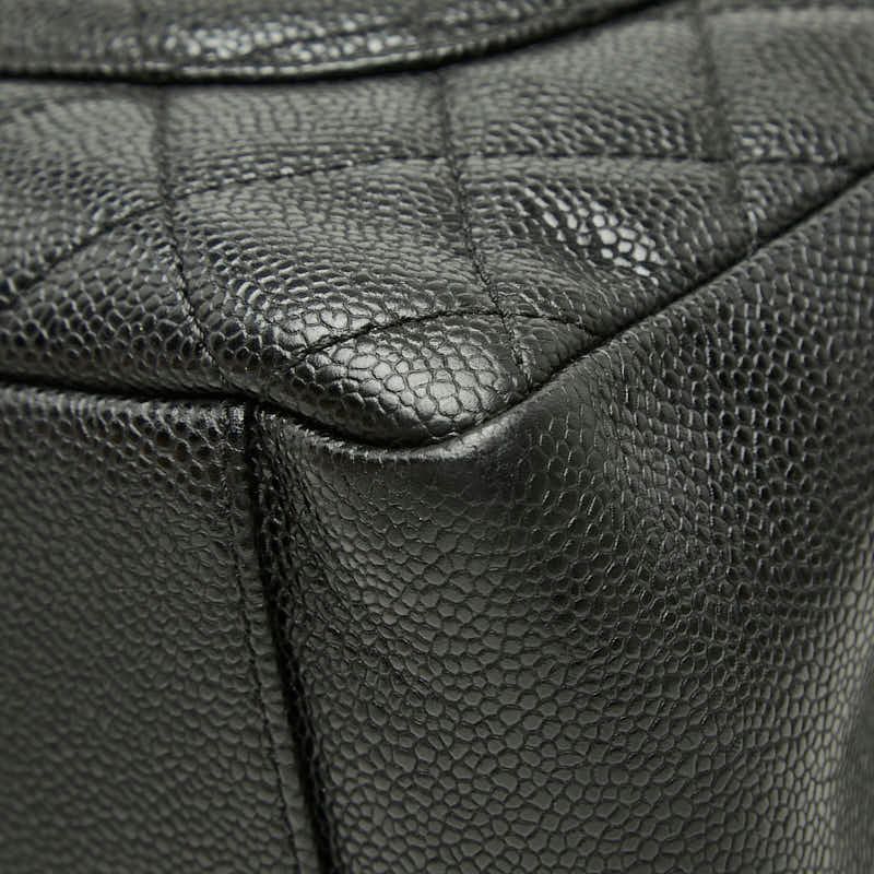 Chanel CC Logo Grand Shopping Tote GST Chain Shoulder Bag Black Caviar Leather — view 6