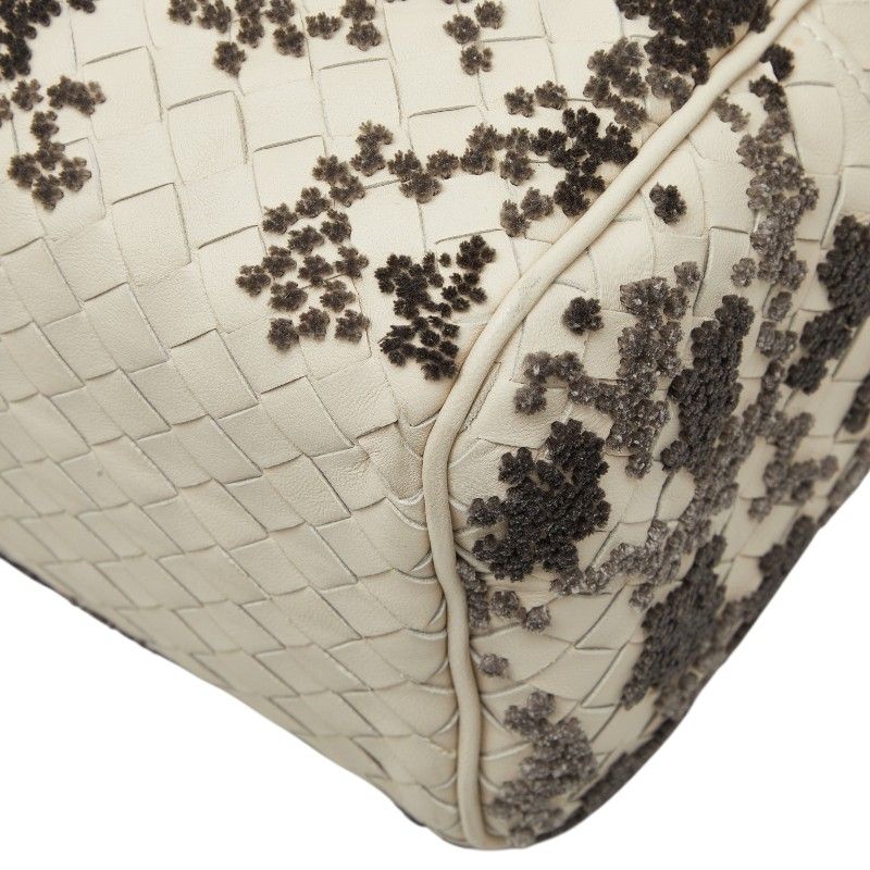 Bottega Veneta Intrecciato 2-Way Shoulder Bag White Gray Leather — view 6