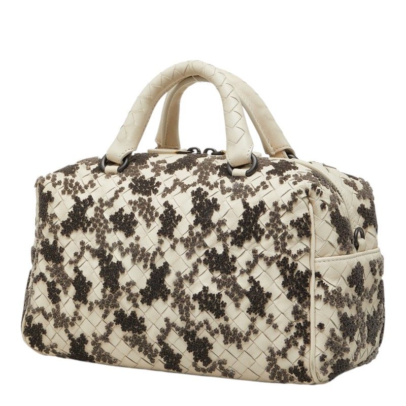 Bottega Veneta Intrecciato 2-Way Shoulder Bag White Gray Leather — view 2