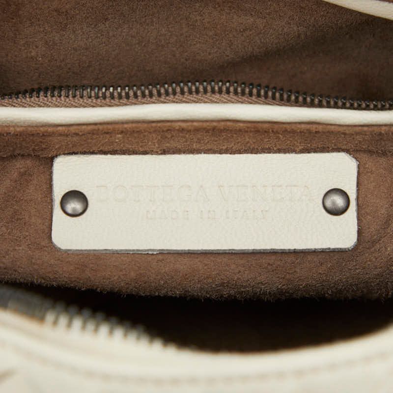 Bottega Veneta Intrecciato 2-Way Shoulder Bag White Gray Leather — view 9
