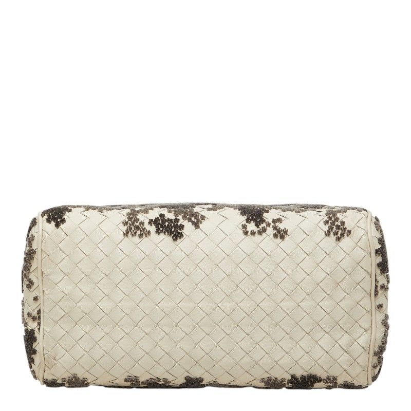 Bottega Veneta Intrecciato 2-Way Shoulder Bag White Gray Leather — view 3