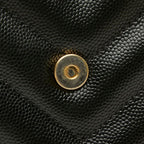Saint Laurent Cassandra YSL Logo Chain Tote Shoulder Bag Black Leather — view 8