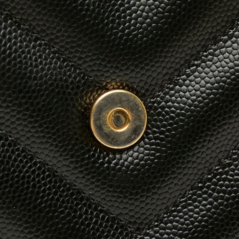 Saint Laurent Cassandra YSL Logo Chain Tote Shoulder Bag Black Leather — view 8