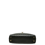 Saint Laurent Cassandra YSL Logo Chain Tote Shoulder Bag Black Leather — view 3