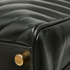 Saint Laurent Cassandra YSL Logo Chain Tote Shoulder Bag Black Leather — view 6