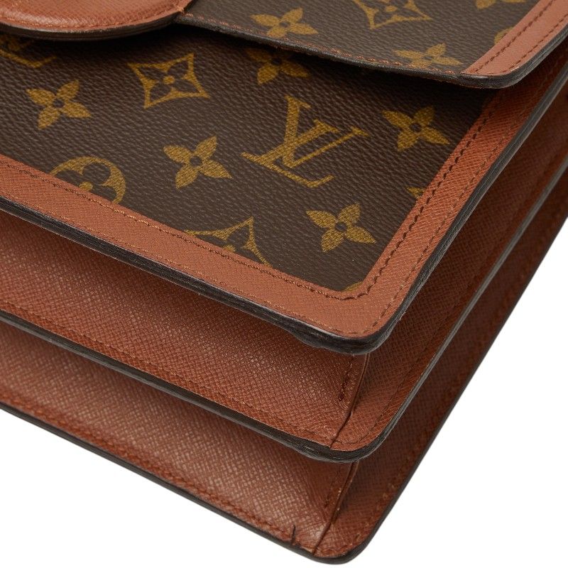 Louis Vuitton Monogram Raspail Crossbody Shoulder Bag Brown Leather — view 5