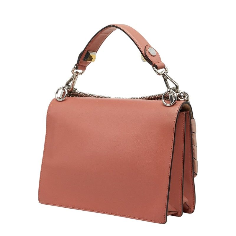 Fendi Canai Chain 2-Way Shoulder Bag Ribbon Pink Leather — view 2