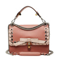 Fendi Canai Chain 2-Way Shoulder Bag Ribbon Pink Leather