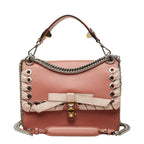 Fendi Canai Chain 2-Way Shoulder Bag Ribbon Pink Leather
