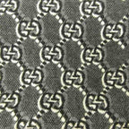 Gucci GG Shadow Jacquard Scarf All Over Pattern Wool Fringe Black Gray — view 4