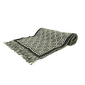 Gucci GG Shadow Jacquard Scarf All Over Pattern Wool Fringe Black Gray