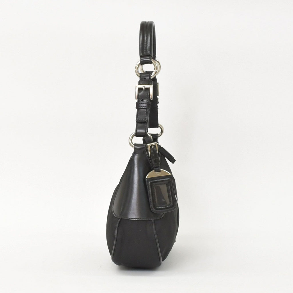 Prada Bag Triangle Logo Nylon Black Silver — view 2