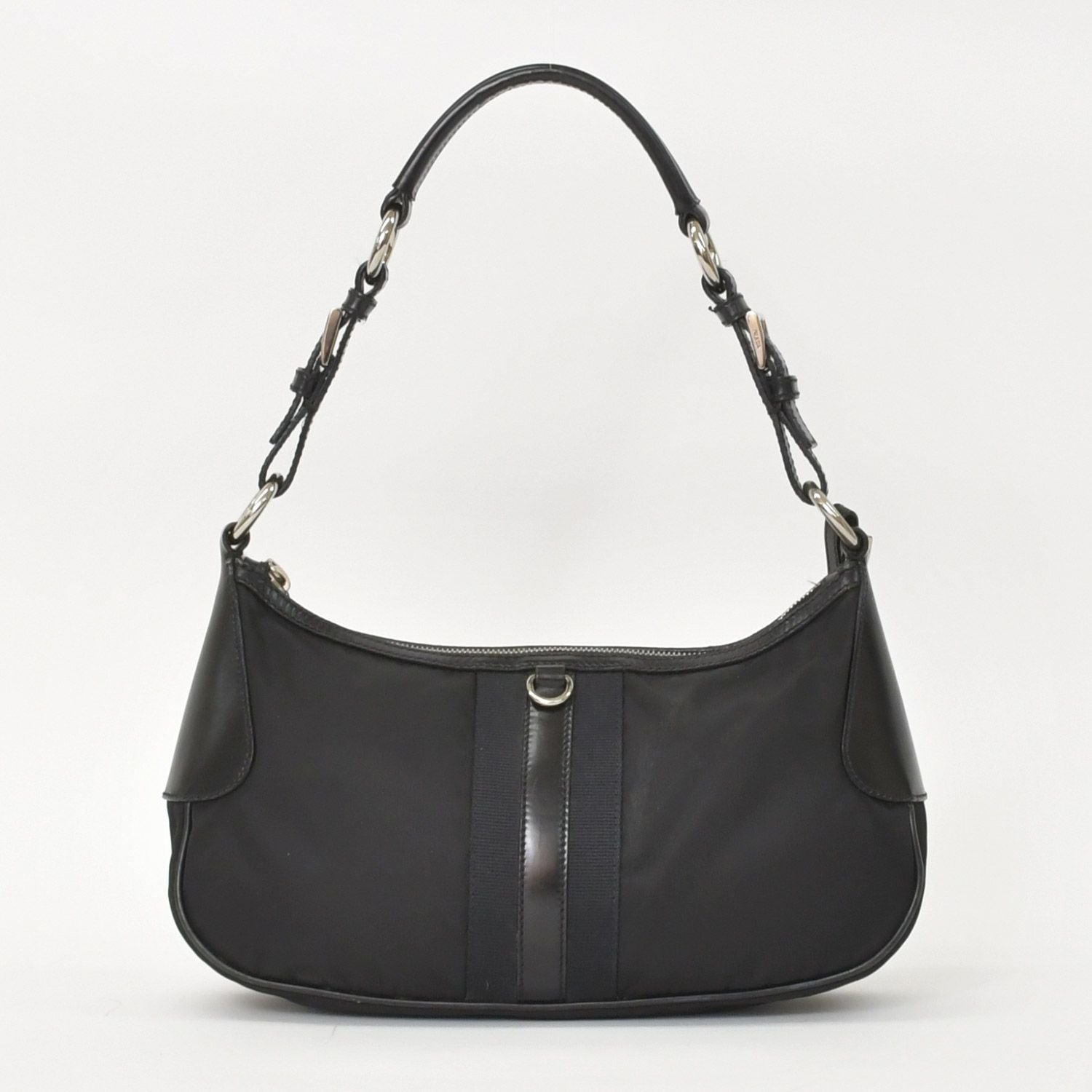 Prada Bag Triangle Logo Nylon Black Silver — view 3